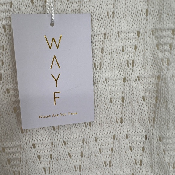 WAYF - Womens High Rise Open Stitch Straight Leg Pants in Ivory Size Small NWT - Picture 11 of 14